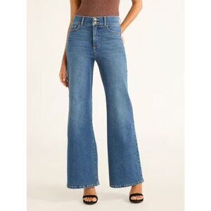 Sofia by Sofia Vergara Women's Margot Wide Leg High Rise Jeans, Size 18, Classic